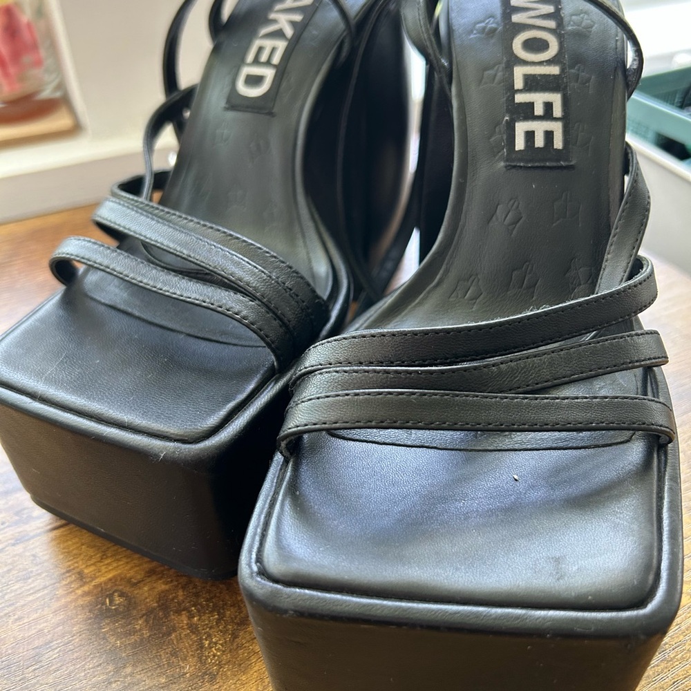 Naked Wolfe Black Platform Shoes with Chunky Sole
